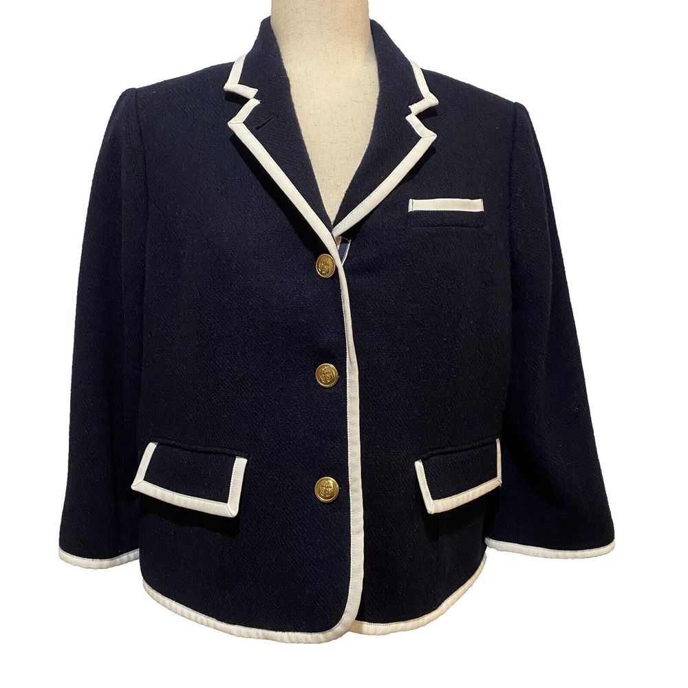 Neiman Marcus Target Thom Browne Women's XXL Navy Wool Blazer‎ Jacket NWOT